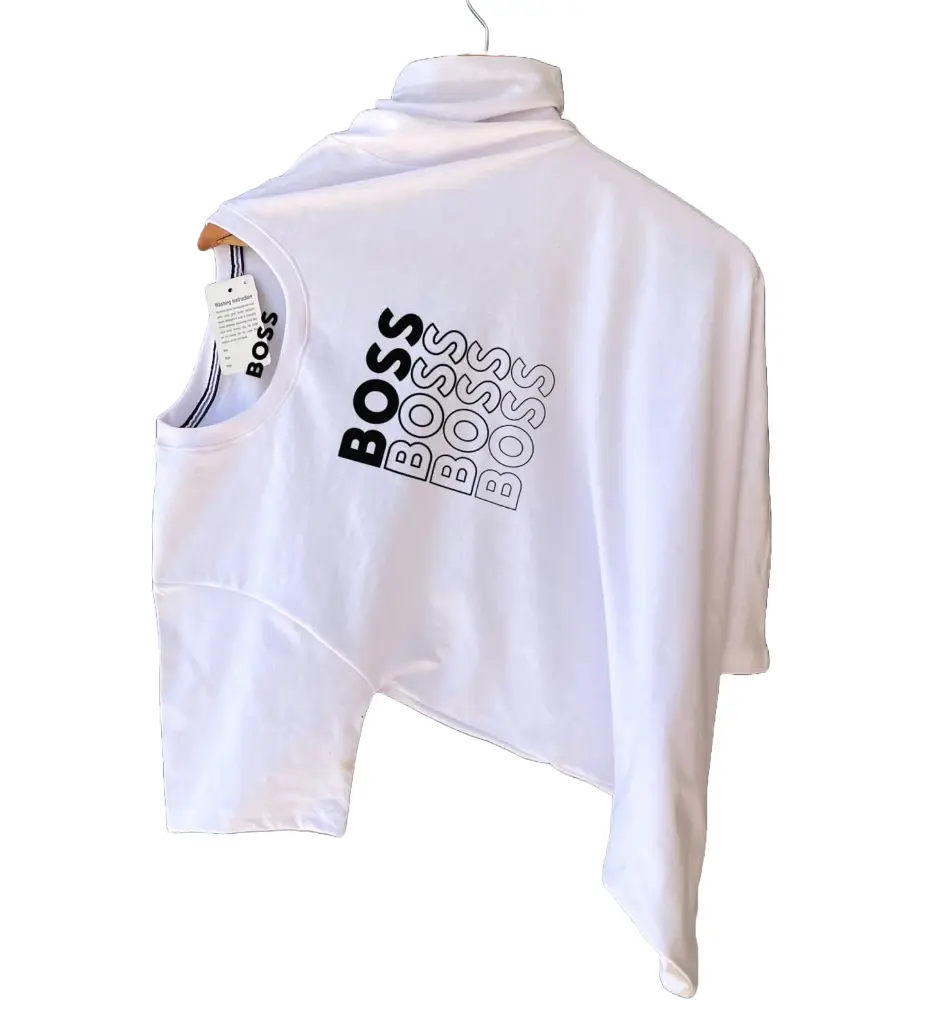 white hugo boss half sleeves t-shirt