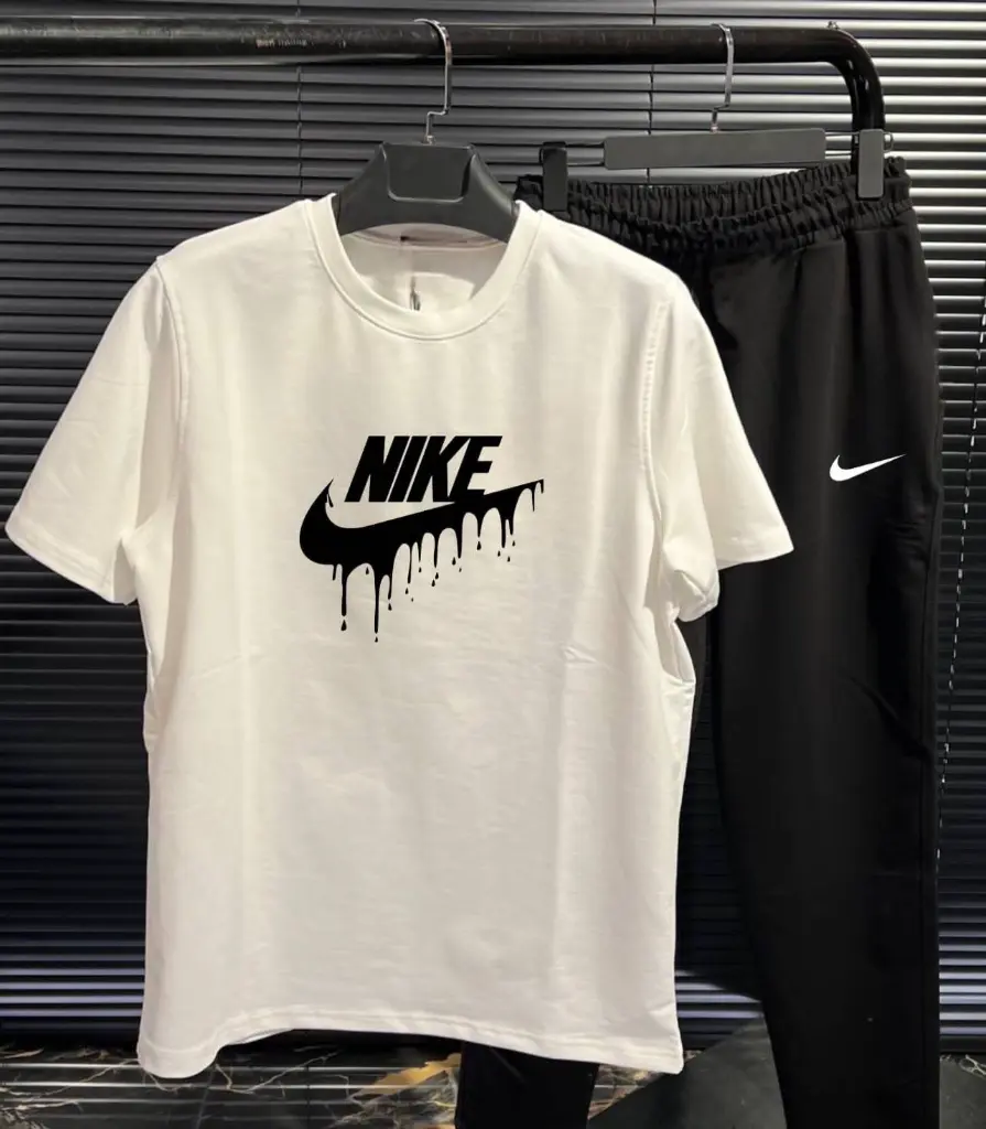 nike combo whitw t-shirt and blacl lowers